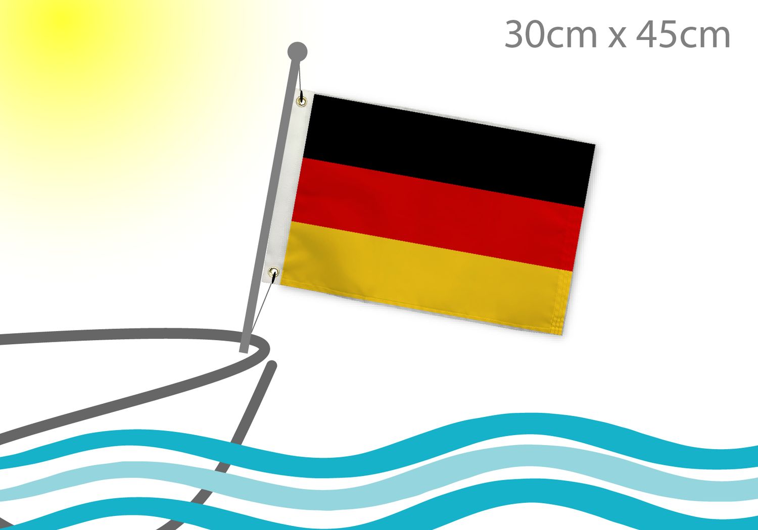 Germany boat flag 12x18