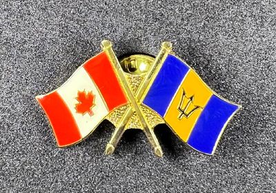 Canada/ Barbados cross pin