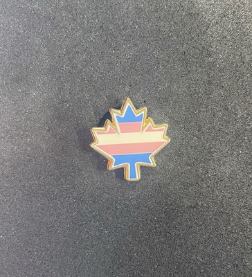 Trans Pride Maple Leaf Pin