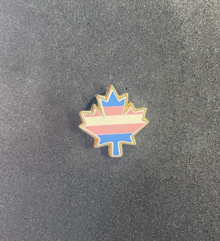 Trans Pride Maple Leaf Pin