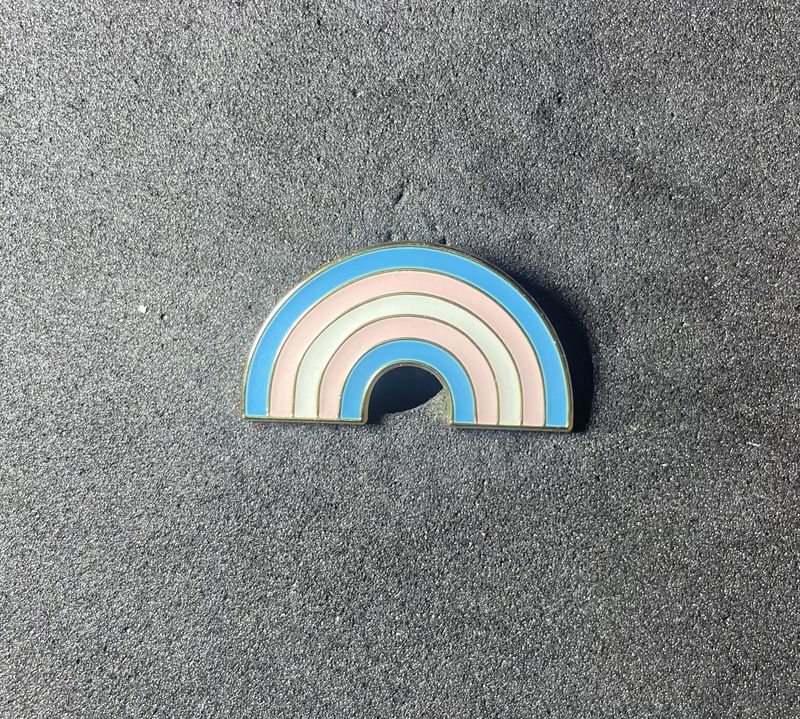 Trans Pride in Rainbow Pin