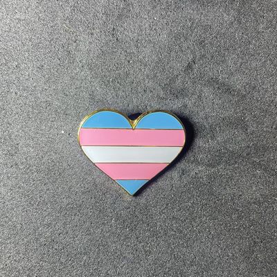 Trans Pride in Heart Pin