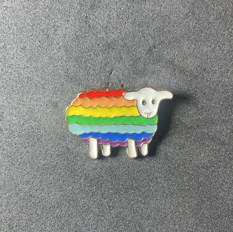Rainbow Sheep pin