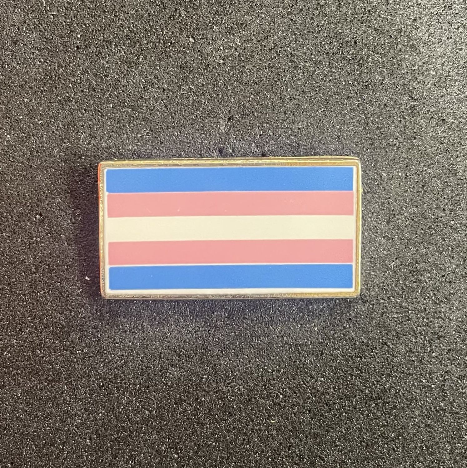 Trans pride flag, rectangular pin