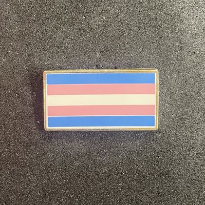 Trans pride flag, rectangular pin