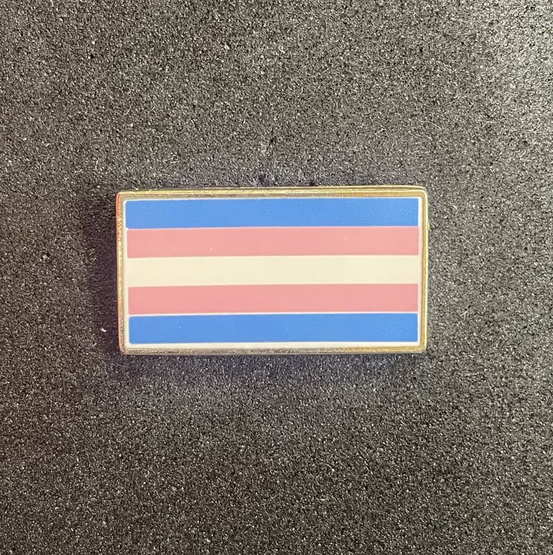 Trans pride flag, rectangular pin