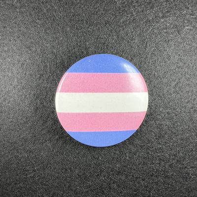 Round Trans Pride Macaroon