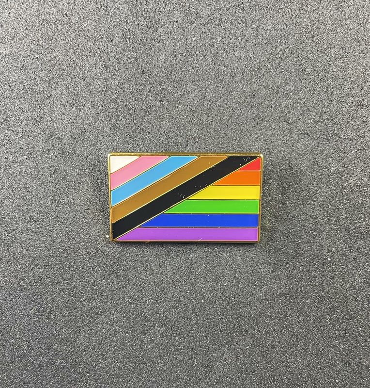 Inclusive flag rectangular pin