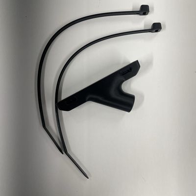 Black plastic 1-hole base for 12x18 flag with tie wraps