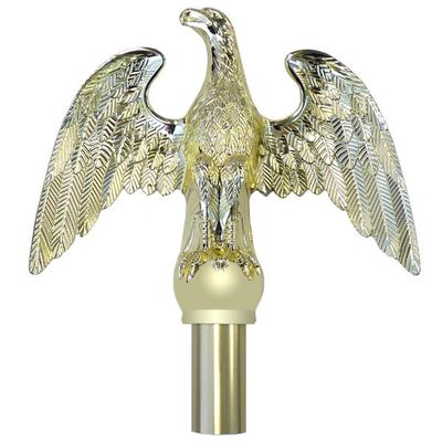 Eagle finial, metal, brass, 1x8, wingspan 7