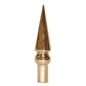 Round lance finial, metal, brass, 1x8