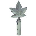 Maple Leaf Finial, Metal, Chrome, 1x8