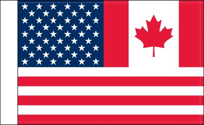Canada USA combo flag large 36x60