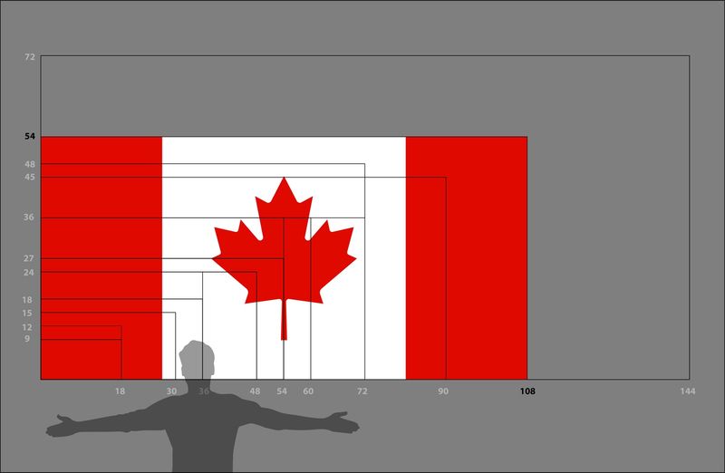 Canada flag large 54x108, 210D, rope and toggle with reinforced grommets, compatible with flagpoles equipped with an anti-wrap arm.