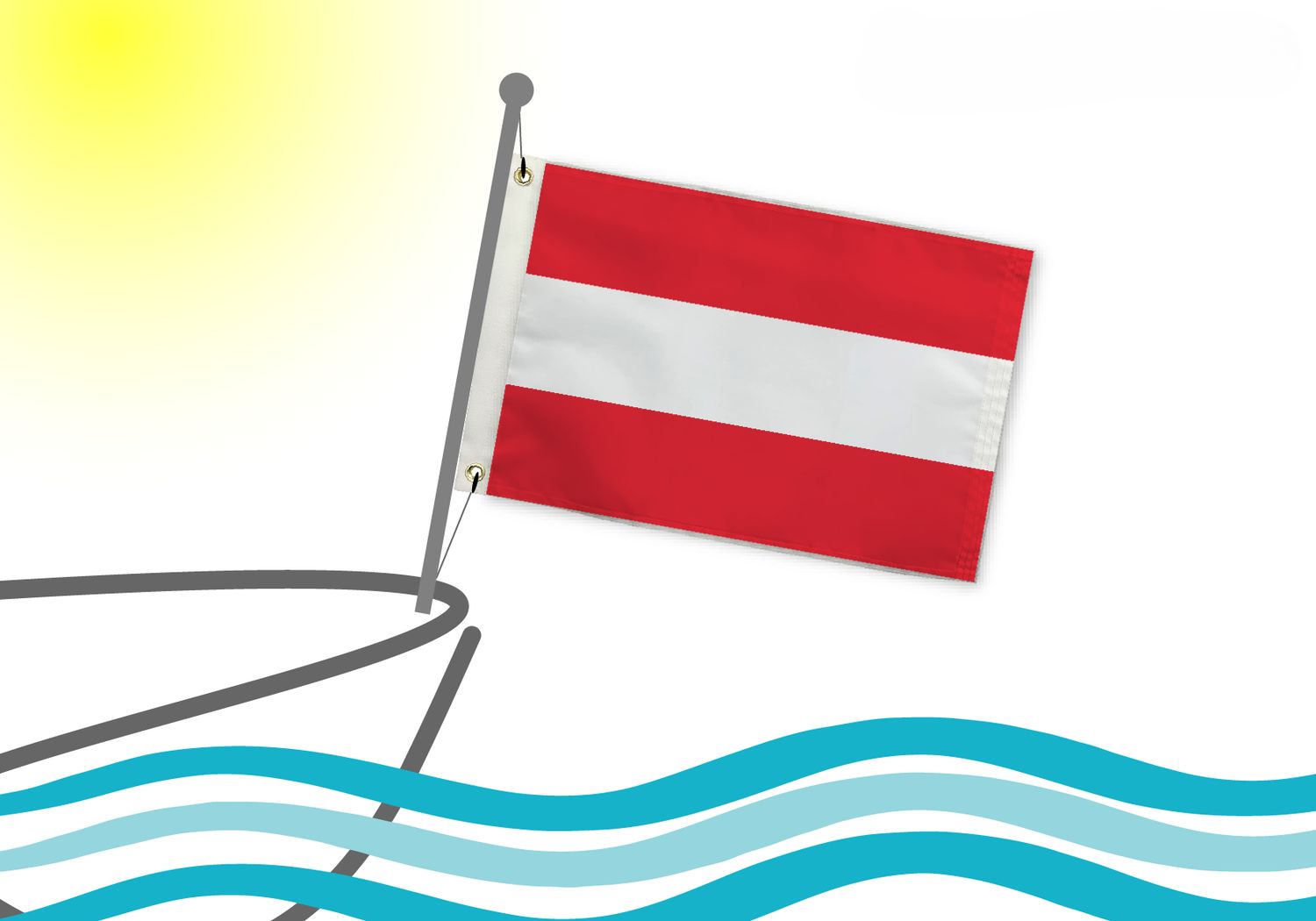 Austria flag for boat 9x18