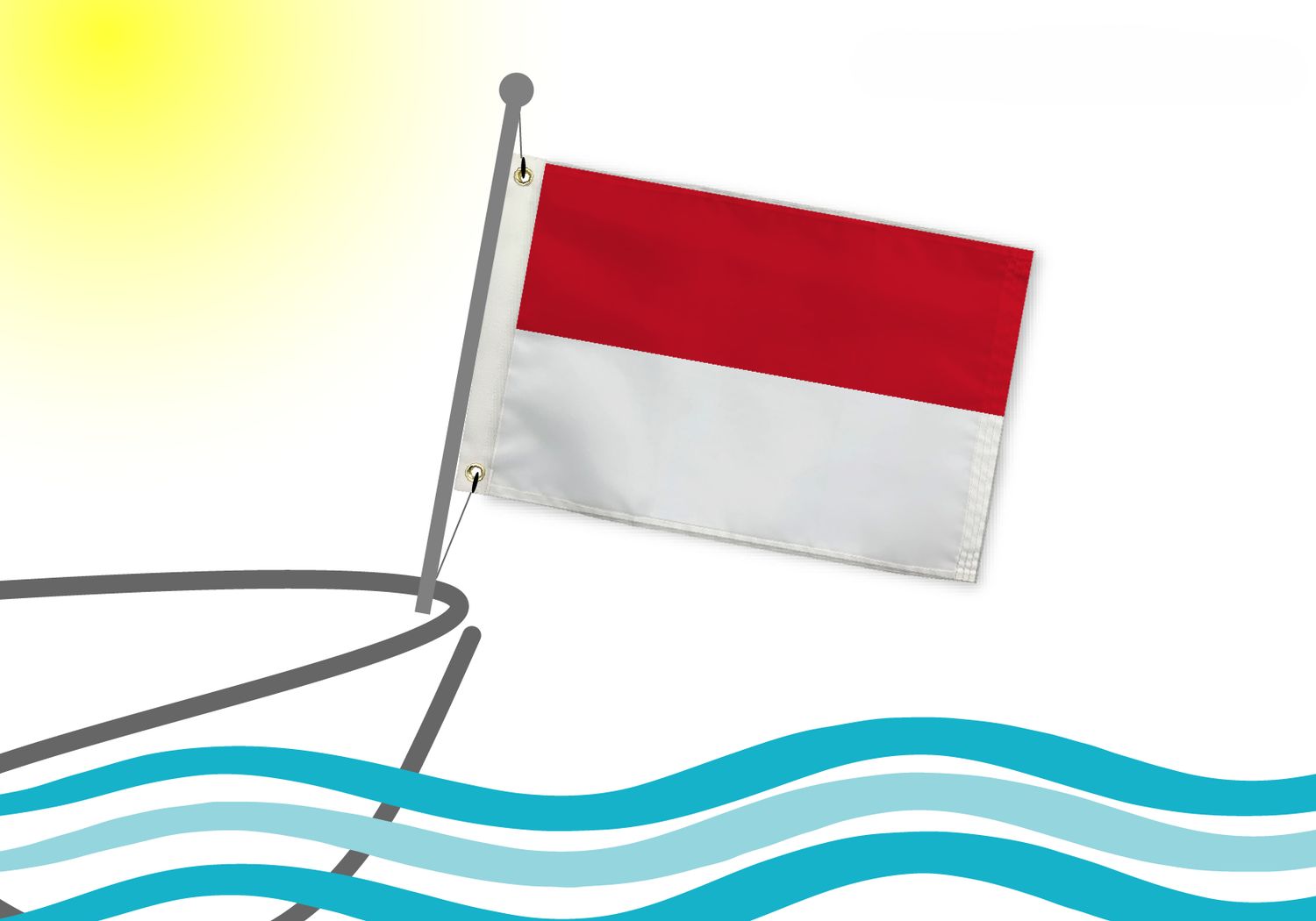 Indonesia boat flag 9x18