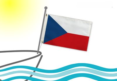 Czech Republic boat flag 9x18