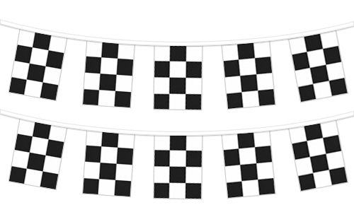 Pennants on checkered flag rope, 60&#39;