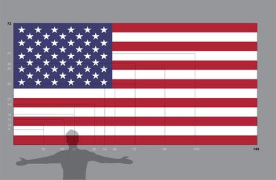 United States flag large 72x144