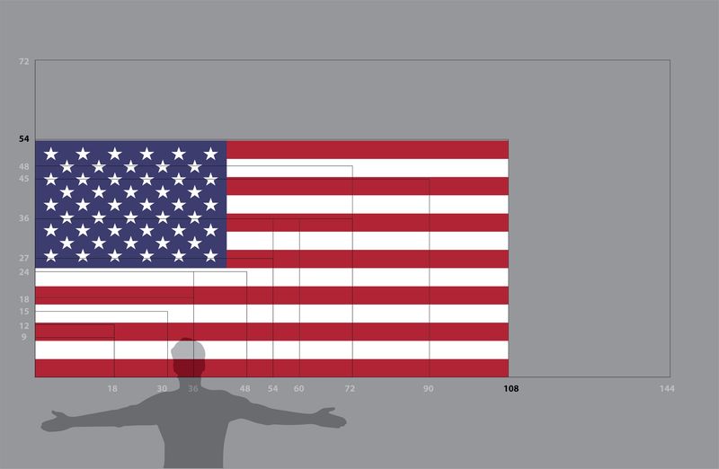 United States flag large 54x108