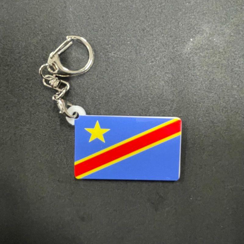 Congo Kinshasa plastic keychain