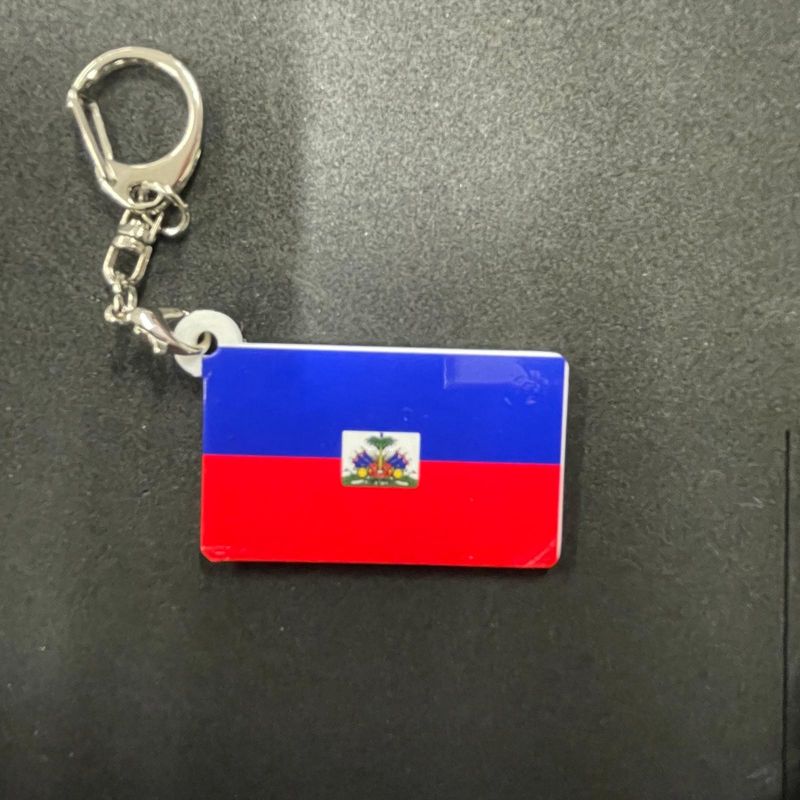 Haiti plastic keychain