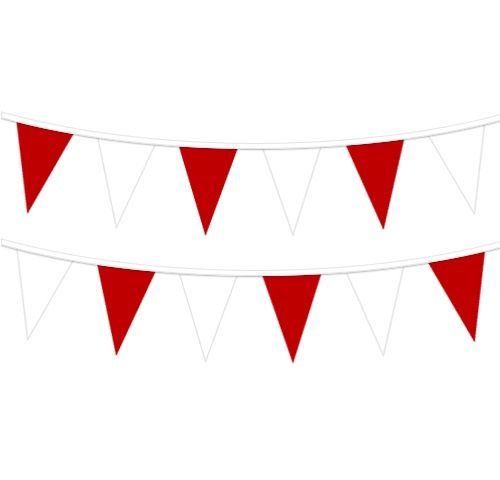 Plastic pennants on red/white rope, 120