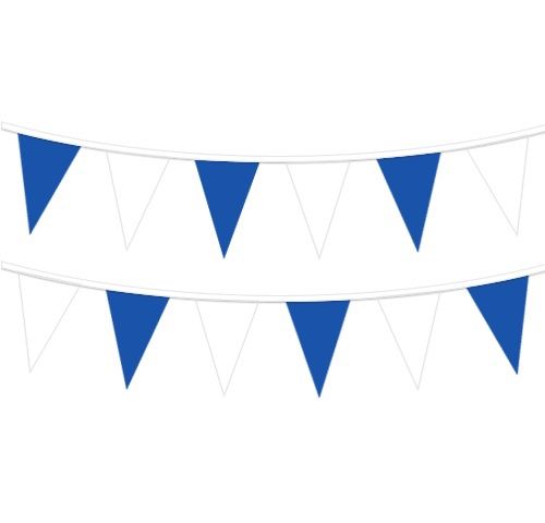Plastic pennants on blue/white rope, 120