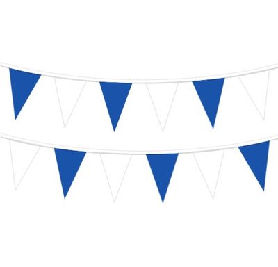 Plastic pennants on blue/white rope, 120