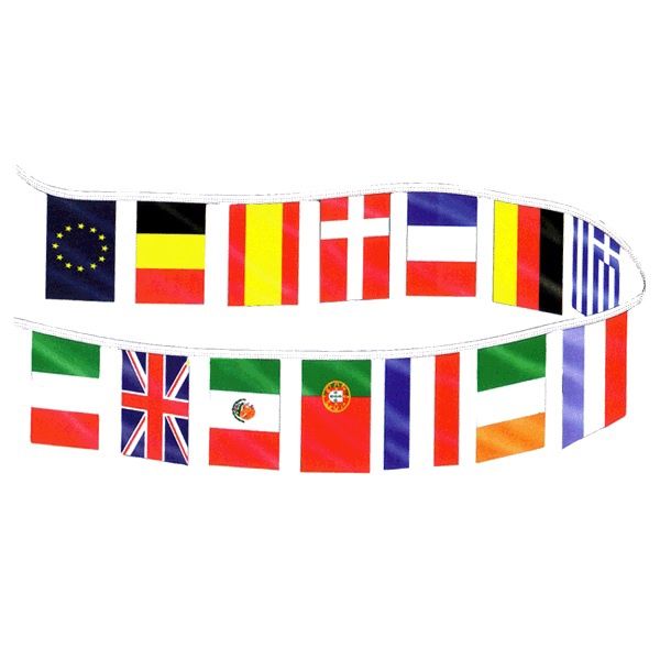 Multi nations pennants on rope 60&#39;