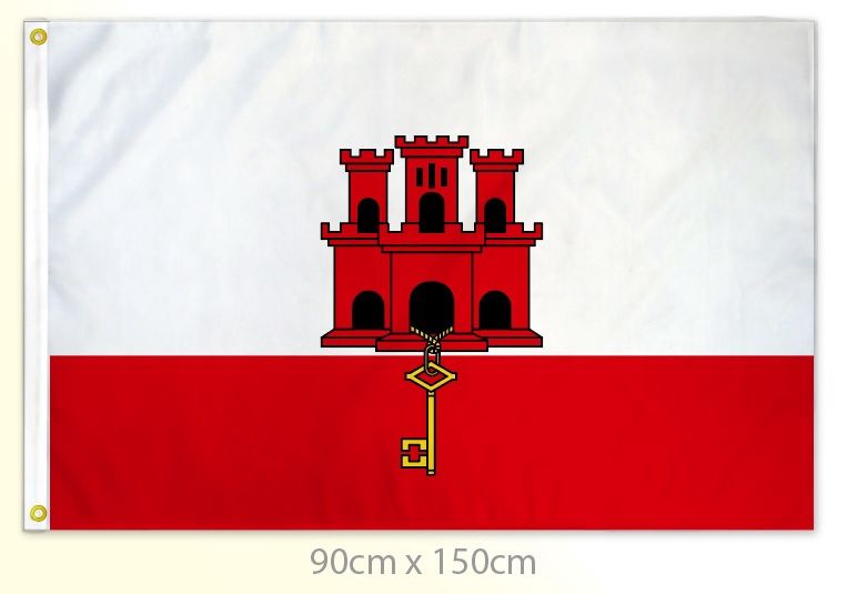Gibraltar flag large 36x60