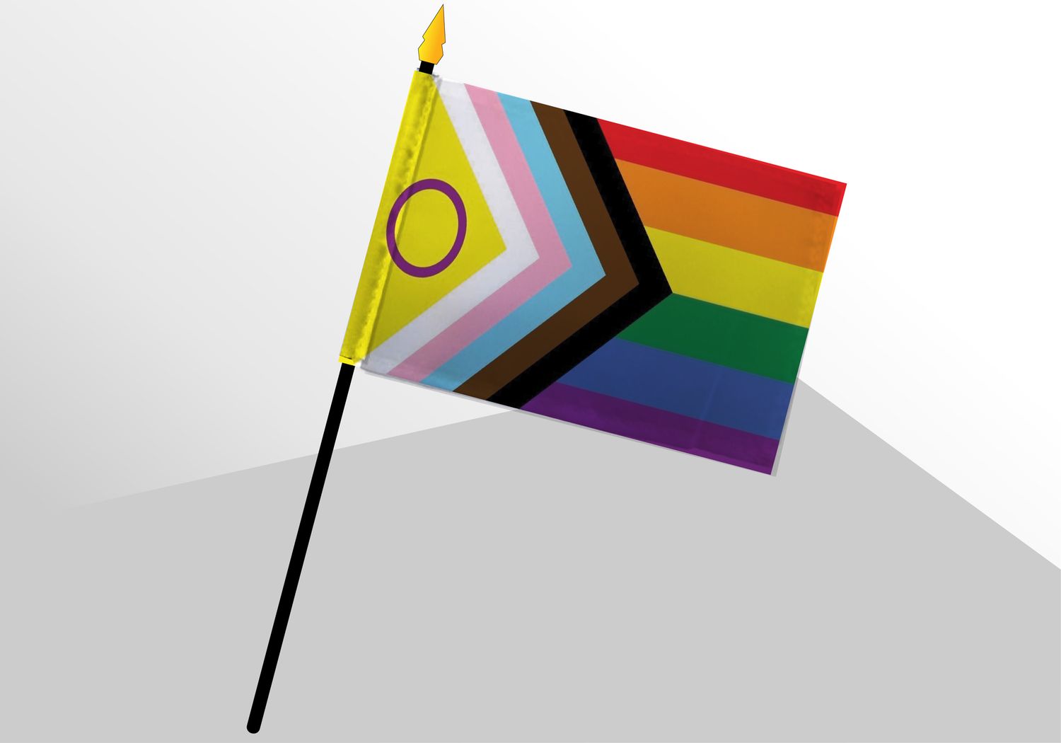 Fierté inclusive avec symbole intersexe drapeau deluxe 4x6