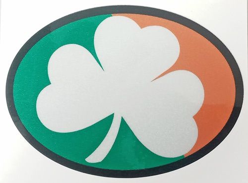 Ireland sticker (white clover) - oval