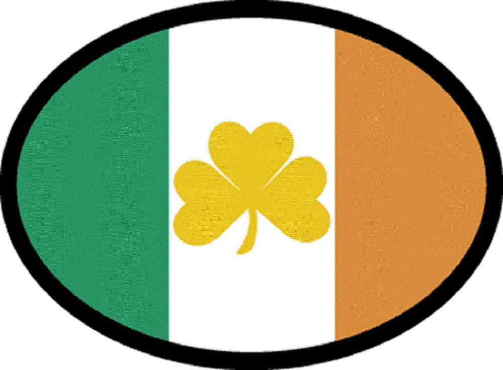 Ireland (clover) sticker - oval