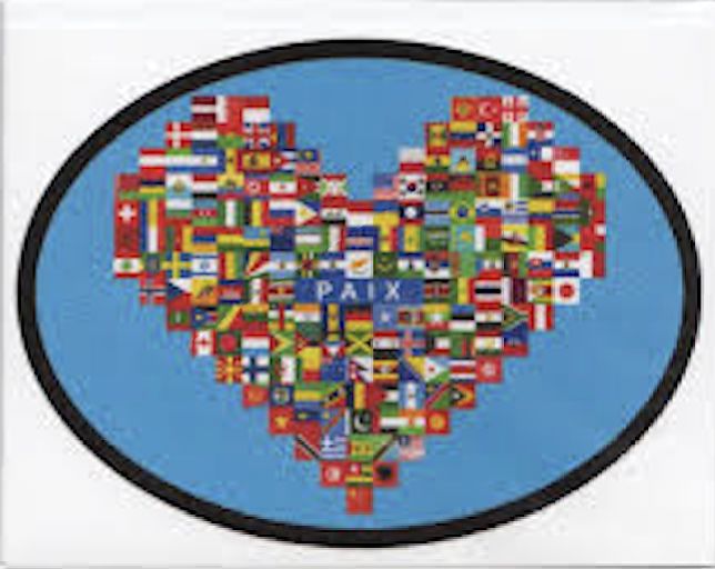 Peace on Earth small oval sticker