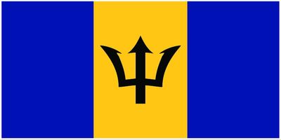 Barbados flag large 36x72