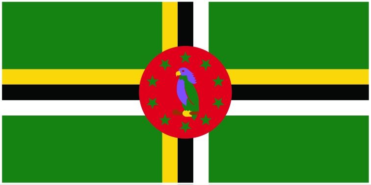 Dominica flag large 36x72 H