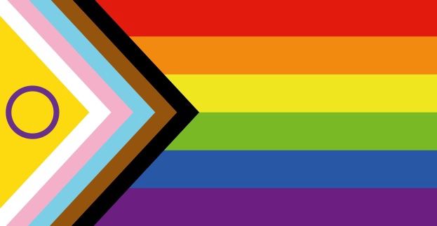Inclusive pride with intersex symbol 36x72