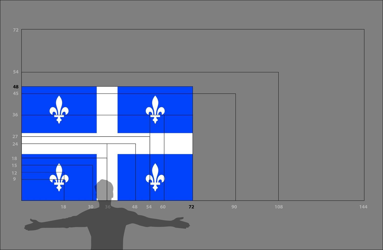 Québec drapeau grand 48x72 H GR