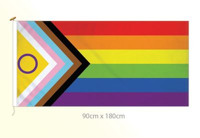 Inclusive pride with intersex symbol 36x72