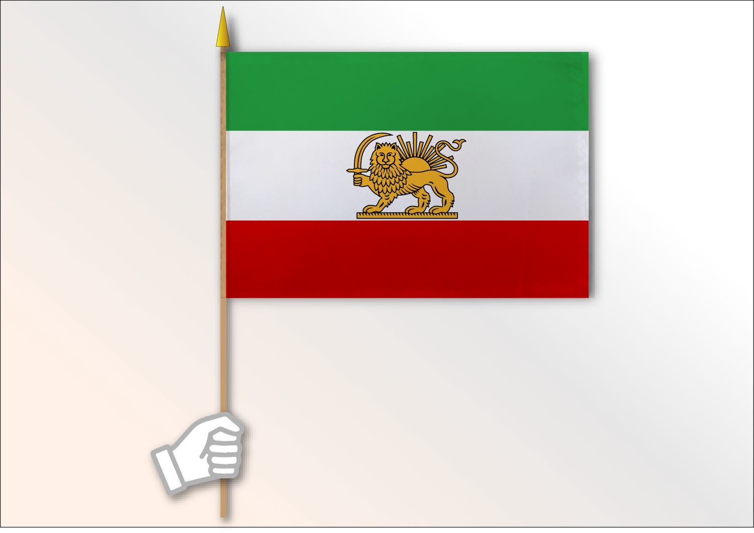 Iran 1925–1979 (lion) drapeau moyen 12x18