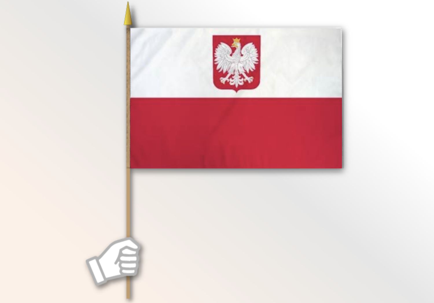 Pologne (aigle) drapeau moyen 12x18