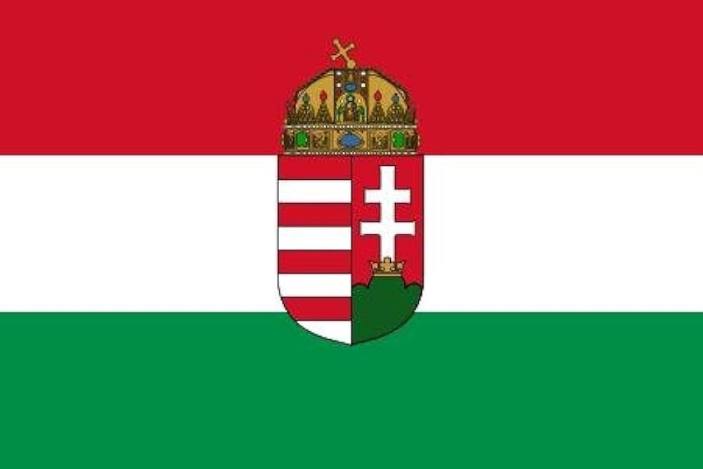 Hongrie crest drapeau grand 36x60