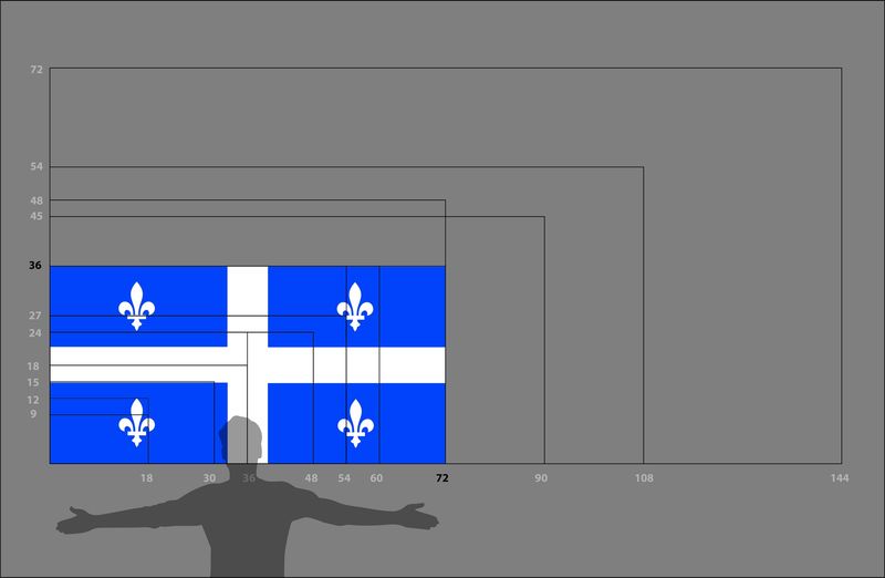 Quebec flag large 36x72