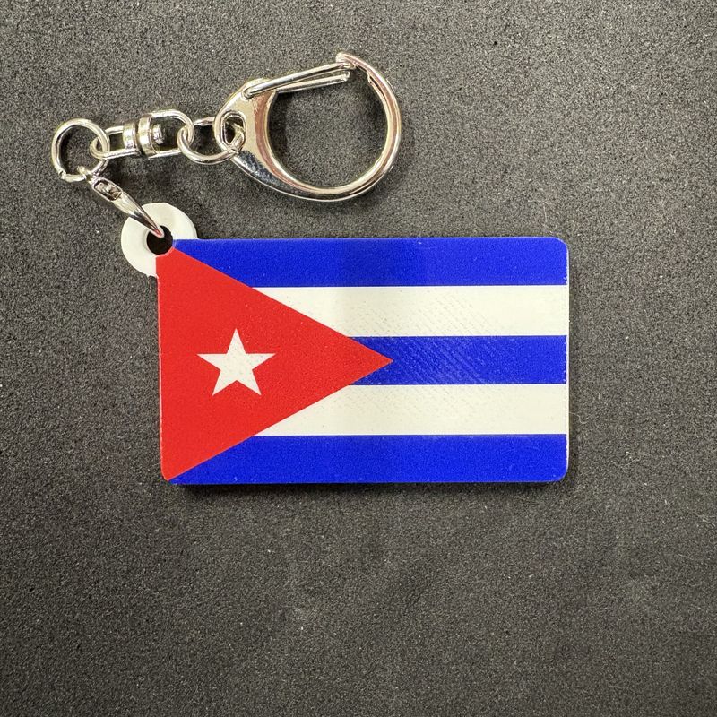 Cuba plastic keychain