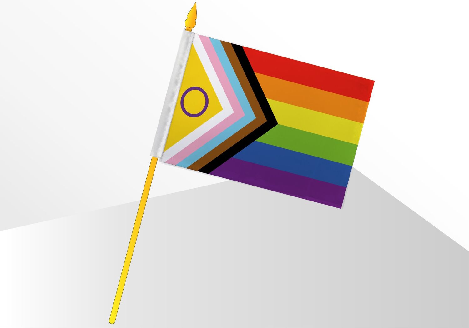 Fierté inclusive avec symbole intersexe petit drapeau économique 4x6