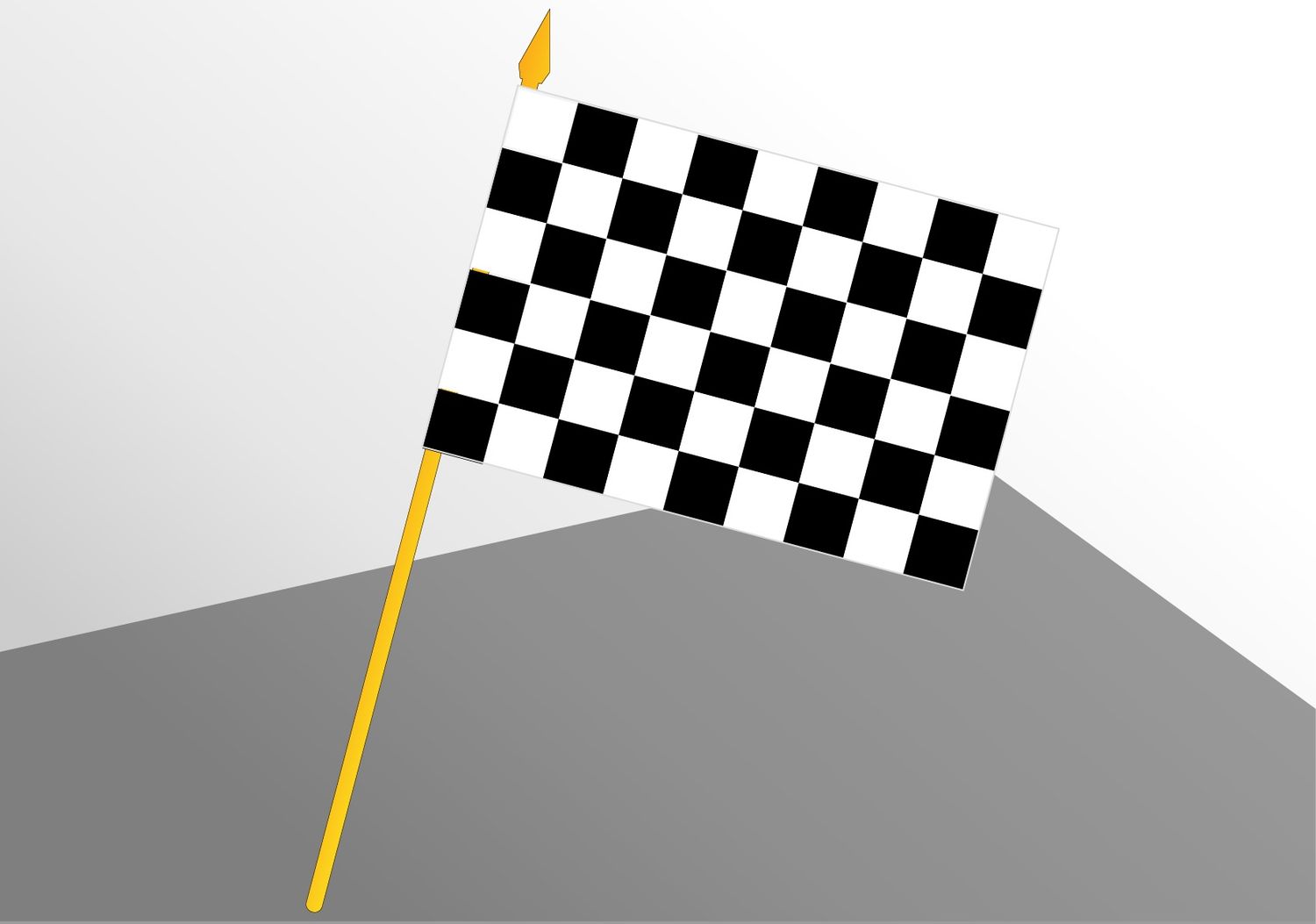 Checkerboard flag on golden rod 4x6