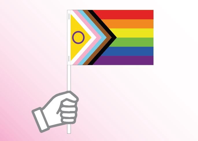 Fierté inclusive avec symbole intersexe 4x6