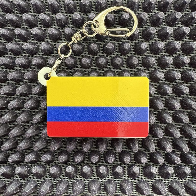 Colombia plastic keychain