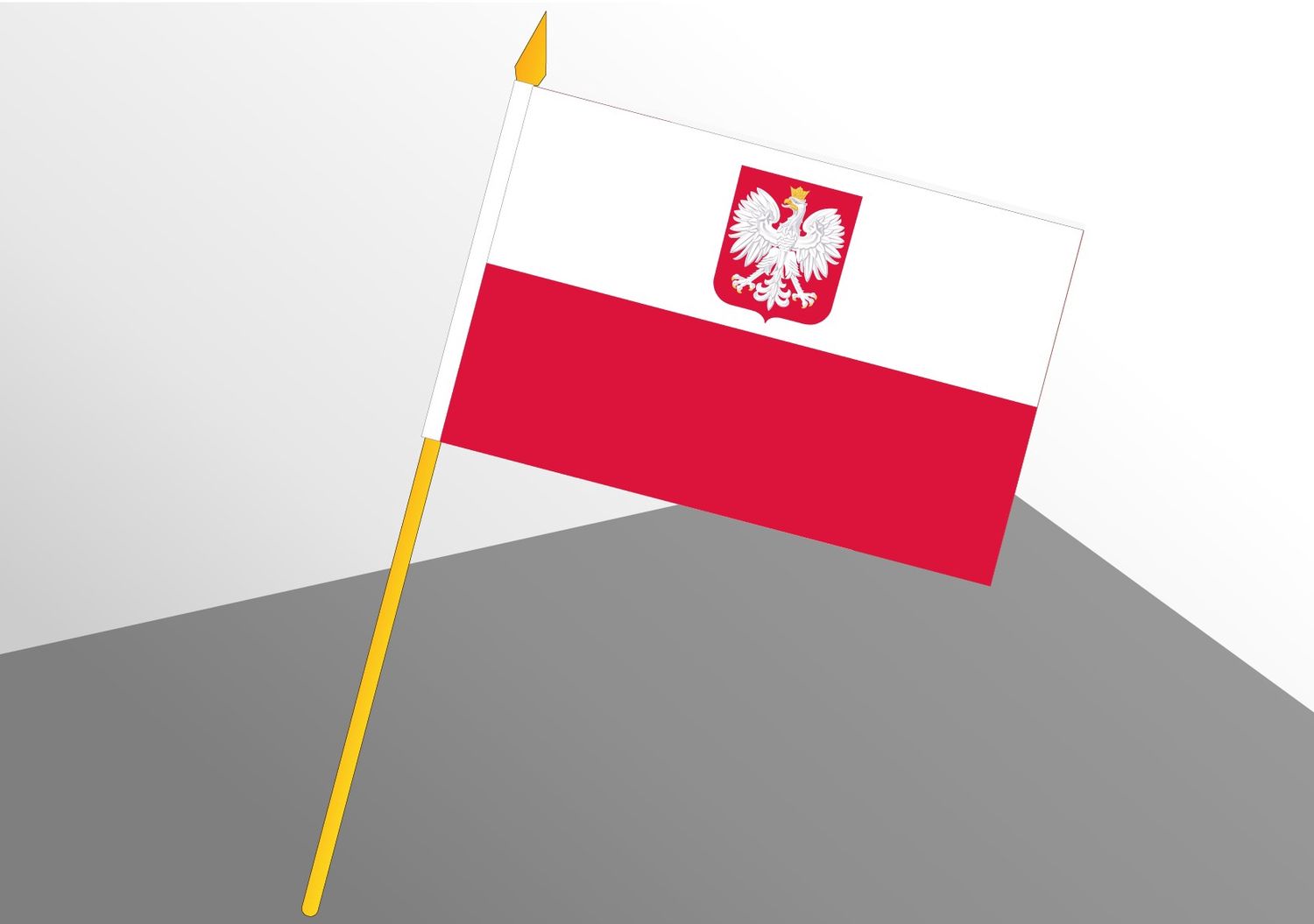 Pologne (aigle) petit drapeau économique 4x6